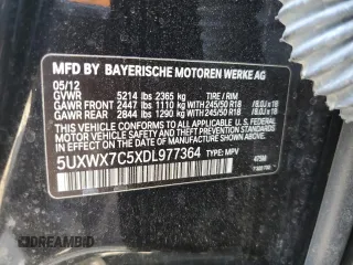 2013 BMW X3 xDrive35i with VIN 5UXWX7C5XDL977364, listed as a Copart auction lot 56549395 with 147,977 mi miles and Salvage Title. Bid and sale history available at DreamBid. Image 12.