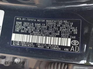 2019 Toyota Corolla L with VIN 2T1BURHE9KC219002, listed as a IAAI auction lot 41689048 with 58,372 mi miles and . Bid and sale history available at DreamBid. Image 9.
