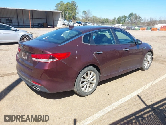 2017 Kia Optima LX with VIN 5XXGT4L33HG163285, listed as a IAAI auction lot 41802193 with 122,159 mi miles. Bid and sale history available at carsss.com. Image 4.