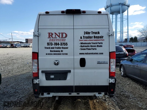 2023 Ram ProMaster Cargo with VIN 3C6MRVJG5PE530120, listed as a Copart auction lot 45727275 with 53,871 mi miles and Salvage Title. Bid and sale history available at DreamBid. Image 6.