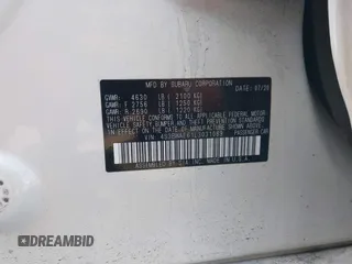 2020 Subaru Legacy Premium with VIN 4S3BWAE61L3031089, listed as a IAAI auction lot 42473604 with 38,807 mi miles and . Bid and sale history available at DreamBid. Image 9.