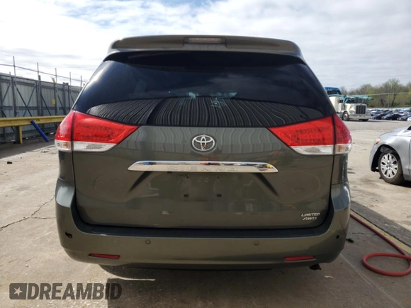 2011 Toyota Sienna XLE with VIN 5TDDK3DC5BS014543, listed as a Copart auction lot 51764155 with 155,207 mi miles and Salvage Title. Bid and sale history available at carsss.com. Image 6.