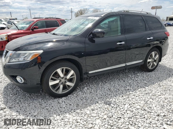 2014 Nissan Pathfinder Platinum with VIN 5N1AR2MM4EC642497, listed as a Copart auction lot 52933525 with 102,388 mi miles and Clean title. Bid and sale history available at DreamBid. Image 1.