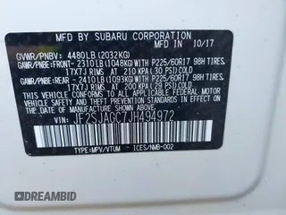 2018 Subaru Forester Premium with VIN JF2SJAGC7JH494972, listed as a IAAI auction lot 40811840 with 65,239 mi miles and . Bid and sale history available at DreamBid. Image 9.