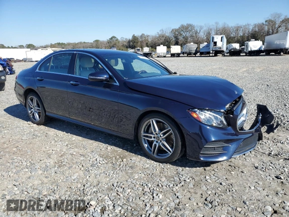 2018 Mercedes-Benz E-Class E 300 with VIN WDDZF4JB2JA329927, listed as a Copart auction lot 41367745 with 0 mi miles and Salvage Title. Bid and sale history available at carsss.com. Image 4.