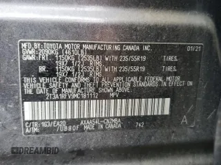 2021 Toyota RAV4 XLE Premium with VIN 2T3A1RFV9MC181112, listed as a Copart auction lot 46335305 with 69,661 mi miles and Salvage title. Bid and sale history available at DreamBid. Image 13.