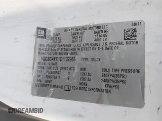 2012 Chevrolet Express Cargo z VIN 1GCSGAFX1C1102968, wystawiony jako IAAI lot #41465329 z przebiegiem 185 998 mil mil oraz . Historia ofert i sprzedaży dostępna na DreamBid. Obrazek 9.