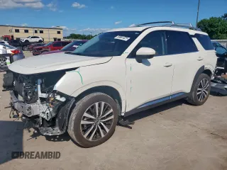2024 Nissan Pathfinder Platinum with VIN 5N1DR3DK1RC286789, listed as a Copart auction lot 59961025 with 9,733 mi miles and Salvage title. Bid and sale history available at DreamBid. Image 1.