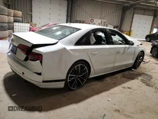 2018 Audi S8 Plus with VIN WUAJ5AFDXJN900028, listed as a Copart auction lot 46777565 with 0 mi miles and Salvage Title. Bid and sale history available at carsss.com. Image 3.
