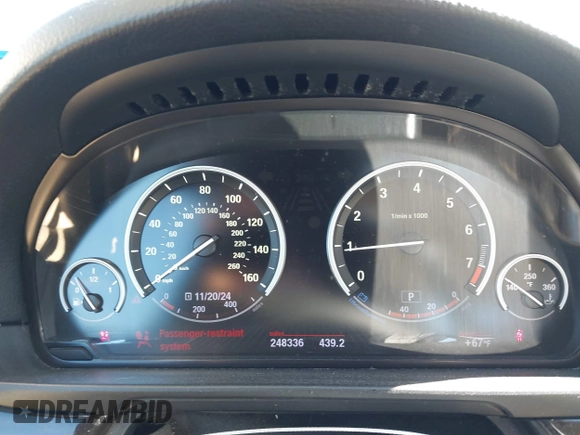 2013 BMW 5 Series 528i with VIN WBAXG5C56DDY31982, listed as a IAAI auction lot 40906428 with 248,336 mi miles and . Bid and sale history available at carsss.com. Image 7.