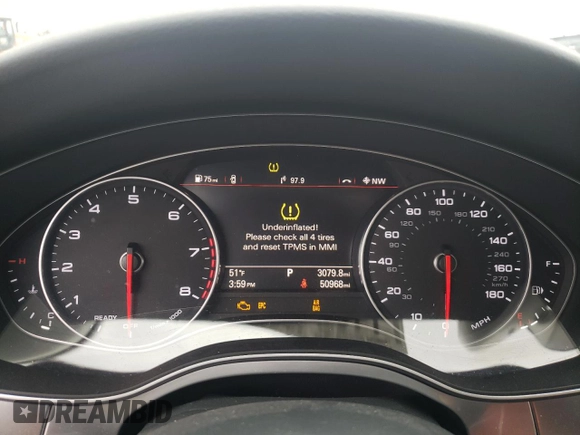 2016 Audi A6 2.0T Premium Plus with VIN WAUGFAFC4GN057364, listed as a Copart auction lot 44379693 with 50,968 mi miles. Bid and sale history available at carsss.com. Image 9.
