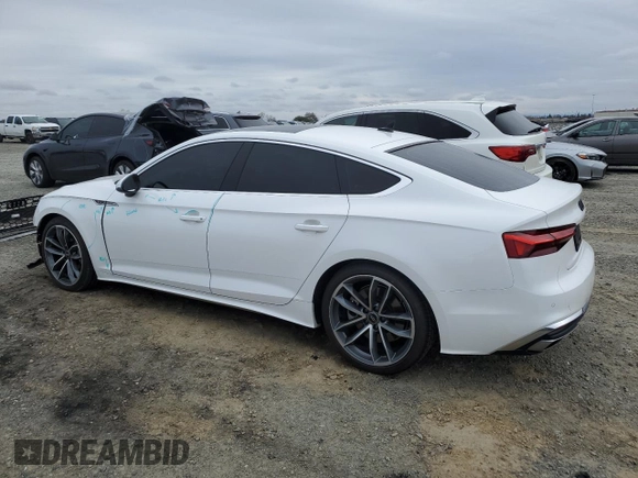 2023 Audi A5 Sportback S line Premium z VIN WAUDACF57PA040676, wystawiony jako Copart lot #47585115 z przebiegiem 35 424 mil mil oraz Szkoda całkowita • Salvage title. Historia ofert i sprzedaży dostępna na DreamBid. Obrazek 2.