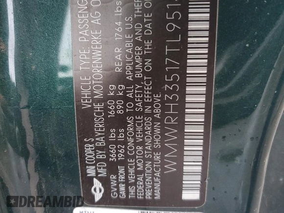 2007 MINI Convertible S with VIN WMWRH33517TL95143, listed as a Copart auction lot 88068045 with 115,827 mi miles and Salvage title. Bid and sale history available at DreamBid. Image 12.