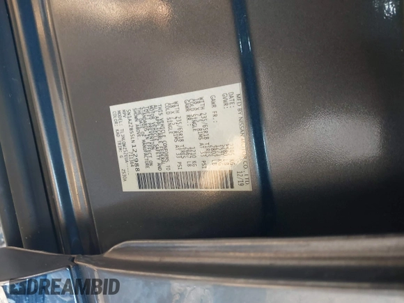 2020 Nissan Murano SV with VIN 5N1AZ2BS5LN122988, listed as a IAAI auction lot 41252637 with Not provided miles and . Bid and sale history available at DreamBid. Image 9.
