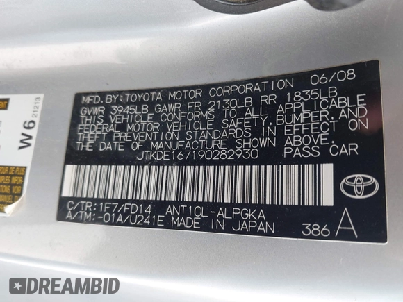 2009 Scion tC with VIN JTKDE167190282930, listed as a IAAI auction lot 42034538 with 198,964 mi miles. Bid and sale history available at carsss.com. Image 9.
