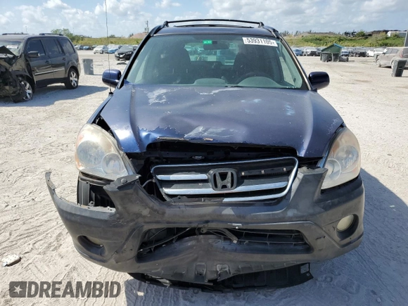 2005 Honda CR-V EX with VIN SHSRD78865U346215, listed as a Copart auction lot 53931105 with 170,438 mi miles and Salvage Title. Bid and sale history available at carsss.com. Image 5.