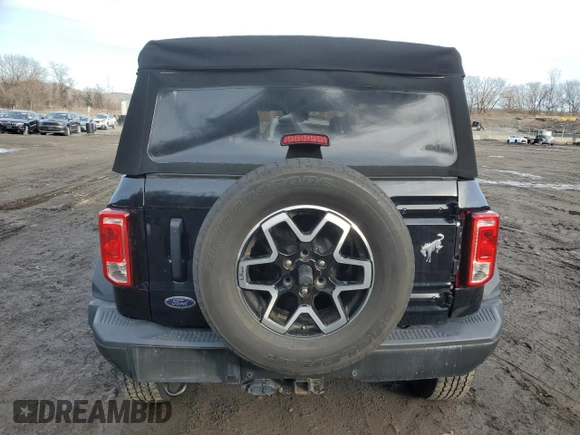 2022 Ford Bronco with VIN 1FMEE5DH8NLB29609, listed as a Copart auction lot 45769305 with 43,967 mi miles and Salvage Title. Bid and sale history available at carsss.com. Image 6.