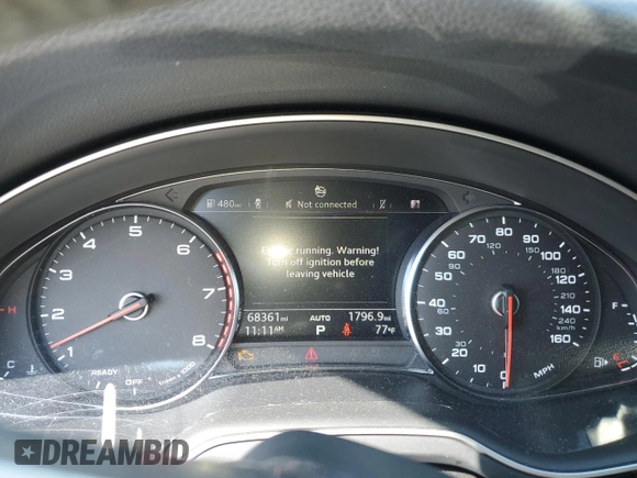 2019 Audi Q7 Premium with VIN WA1AAAF78KD020109, listed as a Copart auction lot 44381715 with 68,361 mi miles and Salvage title. Bid and sale history available at DreamBid. Image 9.