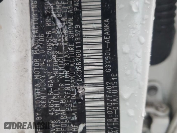 2006 Toyota Avalon XL z VIN 4T1BK36B26U118979, wystawiony jako Copart lot #47399195 z przebiegiem 366 021 mil mil oraz Szkoda całkowita • Salvage title. Historia ofert i sprzedaży dostępna na DreamBid. Obrazek 12.