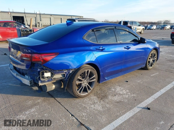 2019 Acura TLX w/A-Spec Pkg with VIN 19UUB1F6XKA000681, listed as a IAAI auction lot 41224143 with 58,960 mi miles. Bid and sale history available at carsss.com. Image 4.
