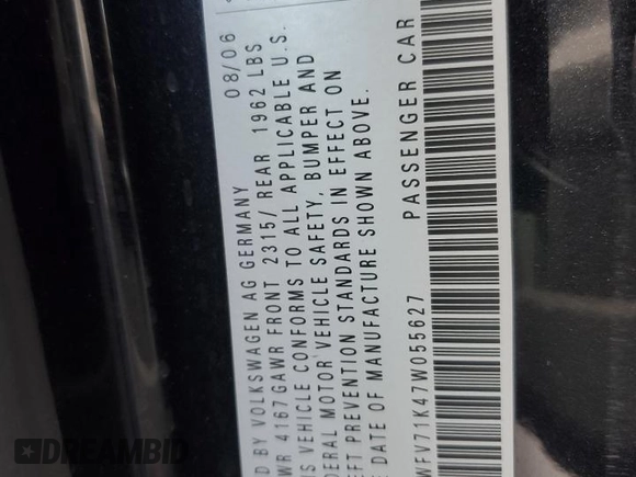 2007 Volkswagen GTI z VIN WVWFV71K47W055627, wystawiony jako Copart lot #47671155 z przebiegiem 141 746 mil mil oraz Szkoda całkowita • Salvage title. Historia ofert i sprzedaży dostępna na DreamBid. Obrazek 12.