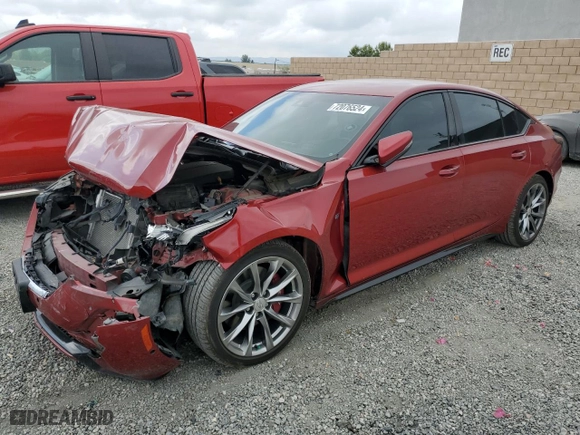 2020 Cadillac CT5 Sport with VIN 1G6DP5RK4L0129851, listed as a Copart auction lot 72076524 with 46,738 mi miles and Salvage Title. Bid and sale history available at carsss.com. Image 1.