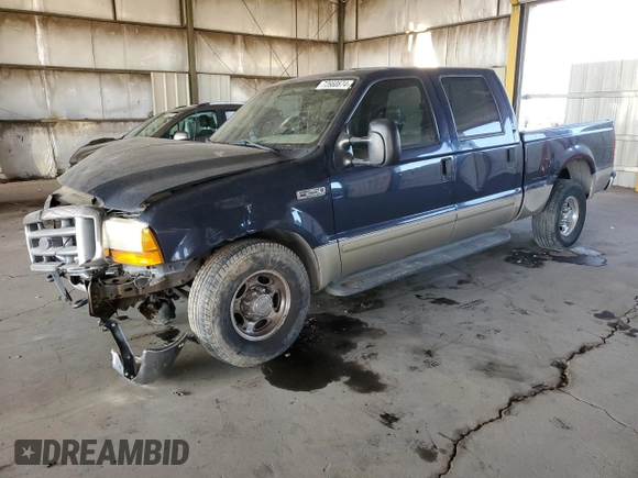2001 Ford F-250 XL with VIN 1FTNW20L91EA06152, listed as a Copart auction lot 72660874 with 285,235 mi miles and Salvage title. Bid and sale history available at DreamBid. Image 1.