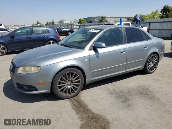 2007 Audi A4 2.0T with VIN WAUBF78E47A040664, listed as a Copart auction lot 69429114 with 123,204 mi miles and Salvage Title. Bid and sale history available at carsss.com. Image 1.