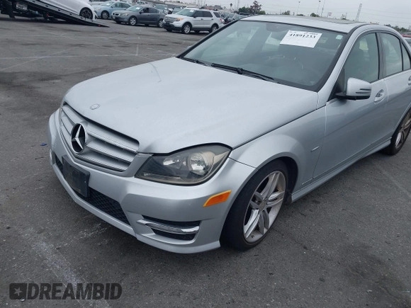 2012 Mercedes-Benz C-Class C 250 Sport with VIN WDDGF4HB4CR199148, listed as a IAAI auction lot 41891233 with 1 mi miles. Bid and sale history available at carsss.com. Image 6.