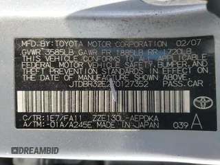 2007 Toyota Corolla CE with VIN JTDBR32E270127352, listed as a Copart auction lot 43908115 with 299,999 mi miles and Non Repairable. Bid and sale history available at carsss.com. Image 13.