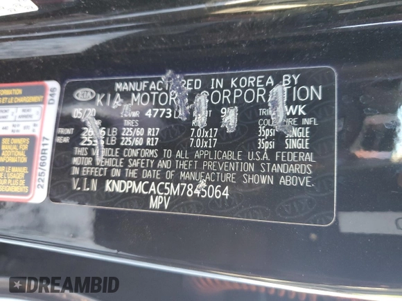 2021 Kia Sportage LX with VIN KNDPMCAC5M7845064, listed as a Copart auction lot 47319165 with 90,896 mi miles and Salvage Title. Bid and sale history available at carsss.com. Image 13.