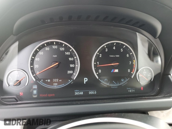 2016 BMW M6 with VIN WBS6E9C55GGF92676, listed as a Copart auction lot 77663924 with 36,548 mi miles and Salvage title. Bid and sale history available at DreamBid. Image 9.