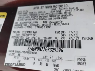 2016 Ford Fusion SE with VIN 3FA6P0H77GR329396, listed as a IAAI auction lot 42120080 with 271,401 mi miles and . Bid and sale history available at DreamBid. Image 9.
