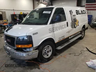 2020 GMC Savana Cargo Van with VIN 1GTW7AFG1L1220424, listed as a Copart auction lot 43841725 with 79,099 mi miles and Salvage Title. Bid and sale history available at carsss.com. Image 1.