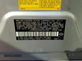 2011 Lexus GS 350 z VIN JTHCE1KSXB0030756, wystawiony jako Copart lot #49210455 z przebiegiem 144 111 mil mil oraz Szkoda całkowita • Salvage title. Historia ofert i sprzedaży dostępna na DreamBid. Obrazek 14.