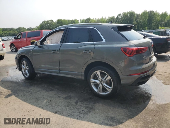 2024 Audi Q3 S line Premium with VIN WA1DECF33R1130720, listed as a Copart auction lot 59292025 with 15,949 mi miles and Salvage title. Bid and sale history available at DreamBid. Image 2.