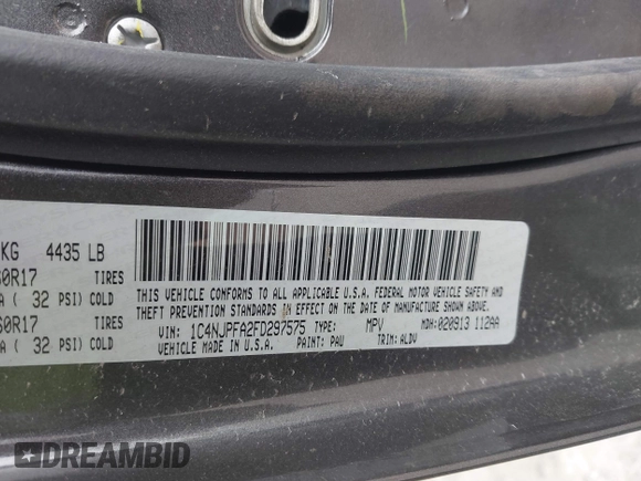 2015 Jeep Patriot High Altitude with VIN 1C4NJPFA2FD297575, listed as a IAAI auction lot 41848731 with 77,149 mi miles and . Bid and sale history available at DreamBid. Image 9.