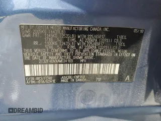 2010 Toyota RAV4 with VIN 2T3ZF4DVXAW034169, listed as a Copart auction lot 63418755 with 127,802 mi miles and Salvage title. Bid and sale history available at DreamBid. Image 14.