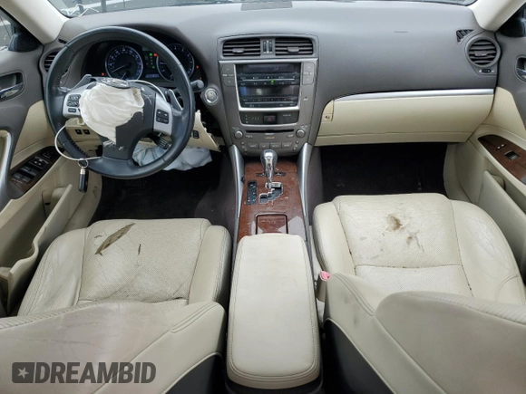 2011 Lexus IS 250 with VIN JTHCF5C20B5047491, listed as a Copart auction lot 61345255 with 118,407 mi miles and Salvage title. Bid and sale history available at DreamBid. Image 8.