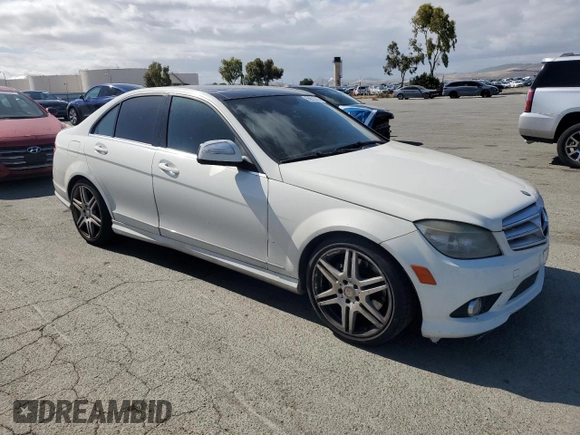 2009 Mercedes-Benz C 350 Sport with VIN WDDGF56X59F298740, listed as a Copart auction lot 56873315 with 153,831 mi miles and Salvage title. Bid and sale history available at DreamBid. Image 4.