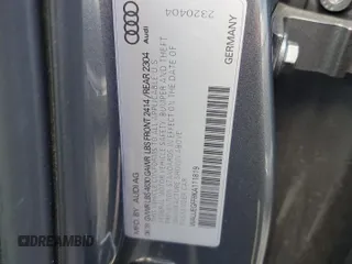 2019 Audi A3 Sedan S line Premium Plus with VIN WAUJEGFF8KA111819, listed as a Copart auction lot 72452224 with 56,198 mi miles and Salvage Title. Bid and sale history available at carsss.com. Image 12.