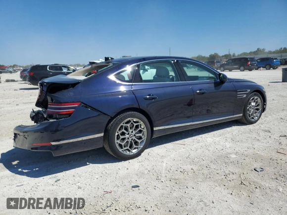 2024 Genesis G80 2.5T z VIN KMTGB4SC6RU227336, wystawiony jako Copart lot #48473755 z przebiegiem 8479 mil mil oraz Szkoda całkowita • Salvage title. Historia ofert i sprzedaży dostępna na DreamBid. Obrazek 3.