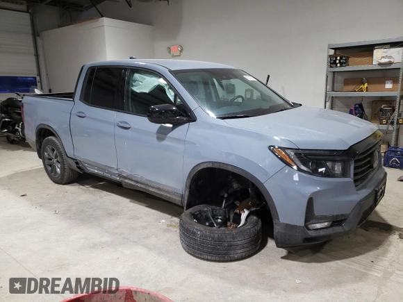 2023 Honda Ridgeline Sport with VIN 5FPYK3F10PB048387, listed as a Copart auction lot 42747395 with 17,224 mi miles and Salvage title. Bid and sale history available at DreamBid. Image 4.