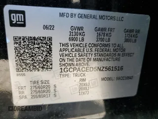 2022 Chevrolet Silverado 1500 LT with VIN 1GCPACED5NZ561516, listed as a Copart auction lot 77184744 with 48,320 mi miles and Salvage Title. Bid and sale history available at carsss.com. Image 14.