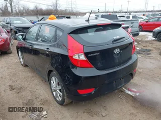 2012 Hyundai Accent SE with VIN KMHCU5AE7CU004466, listed as a IAAI auction lot 41602472 with 144,843 mi miles. Bid and sale history available at carsss.com. Image 3.