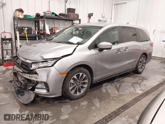 2024 Honda Odyssey EX-L with VIN 5FNRL6H6XRB050493, listed as a IAAI auction lot 41805653 with 13,001 mi miles and . Bid and sale history available at DreamBid. Image 2.