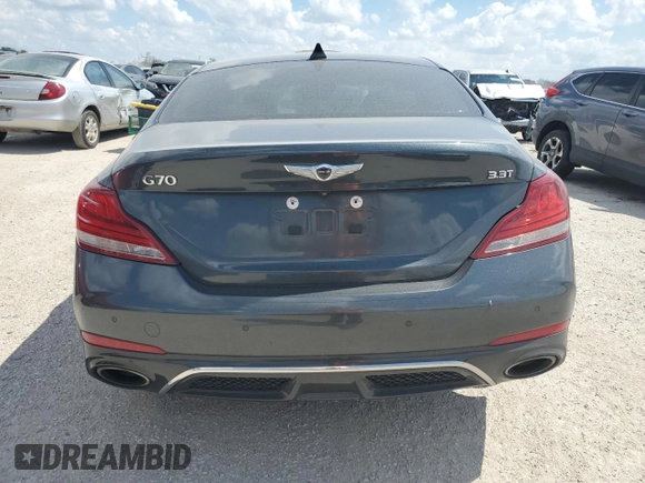 2019 Genesis G70 3.3T Advanced with VIN KMTG34LE1KU021425, listed as a Copart auction lot 72706024 with 56,825 mi miles and Salvage Title. Bid and sale history available at carsss.com. Image 6.