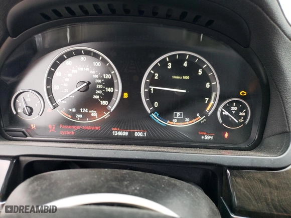 2013 BMW 7 Series 740Li with VIN WBAYE4C51DD137687, listed as a Copart auction lot 76103944 with 134,609 mi miles and Salvage Title. Bid and sale history available at carsss.com. Image 9.