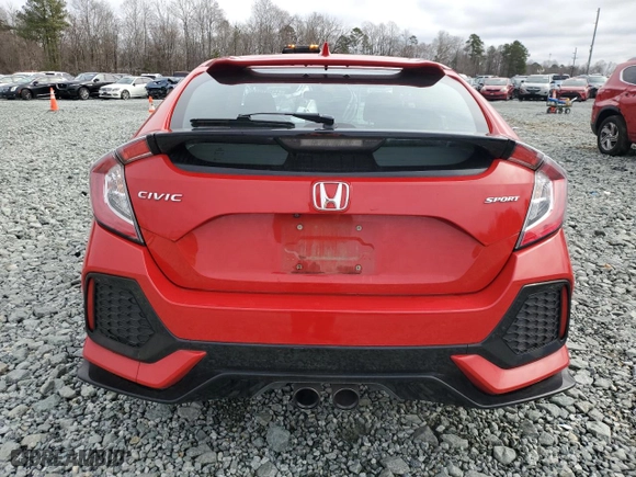 2018 Honda Civic Hatchback Sport with VIN SHHFK7H43JU418655, listed as a Copart auction lot 44807915 with 47,857 mi miles and Salvage Title. Bid and sale history available at carsss.com. Image 6.