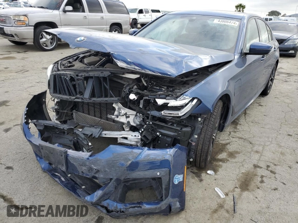 2021 BMW 5 Series 530e with VIN WBA13AG00MCF76425, listed as a Copart auction lot 43806474 with Not Provided miles and . Bid and sale history available at DreamBid. Image 1.